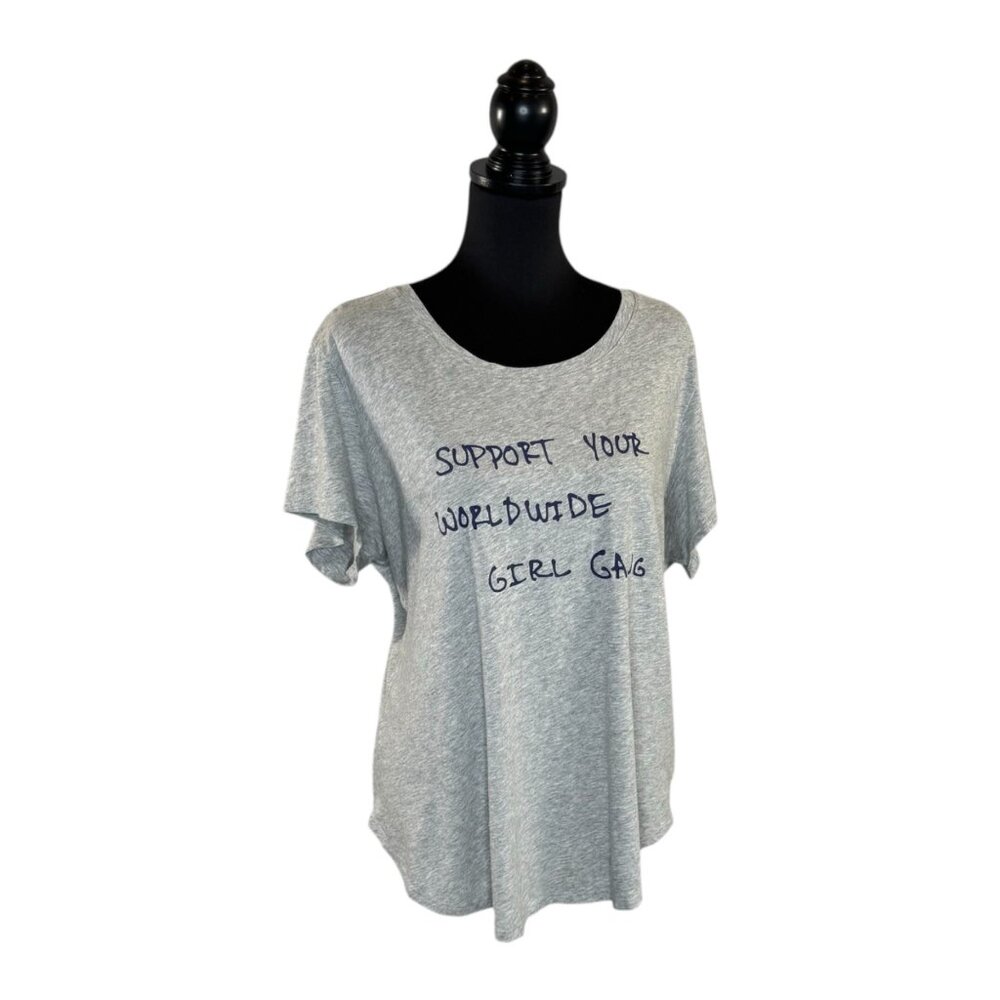 LIKE NEW Women’s Support Your Worldwide Girl Gang Love By Gap Tee XL Gray Grey